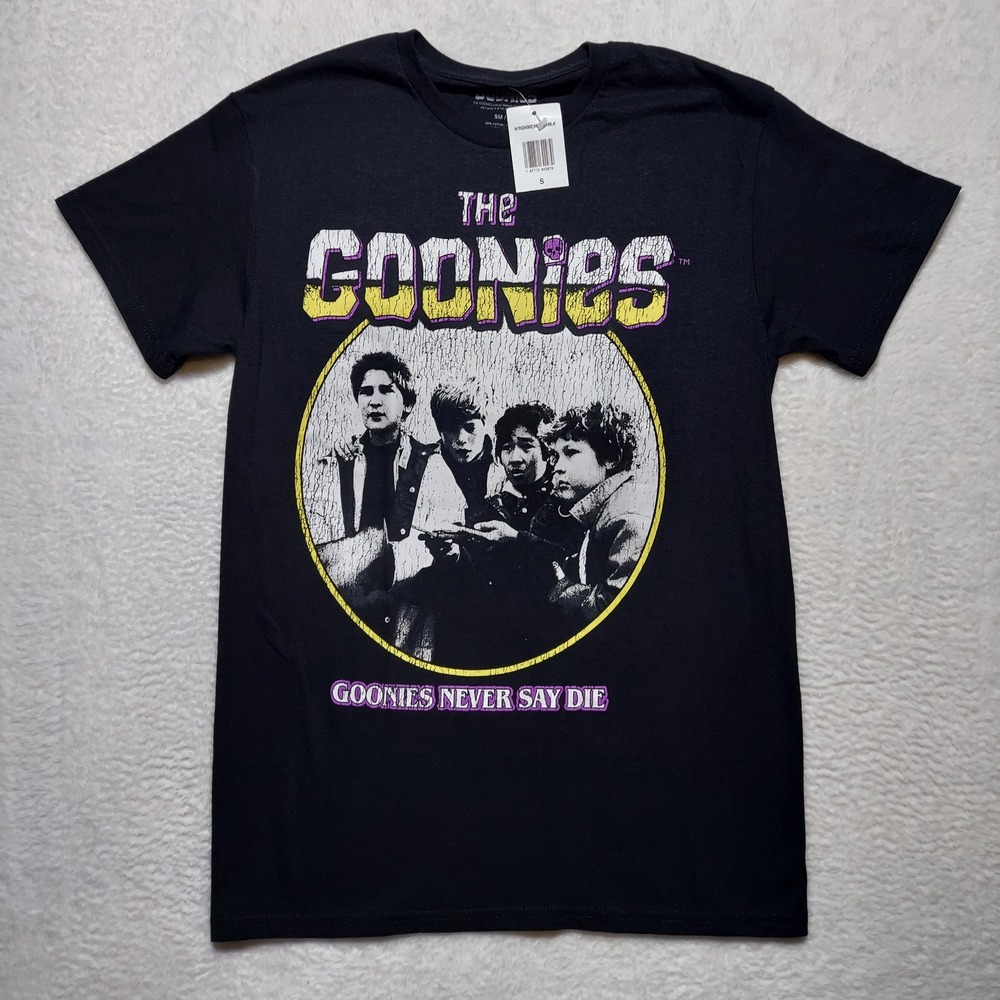 The Goonies T-Shirt Men's Small Black Never Say Die Graphic Tee WRGN00C